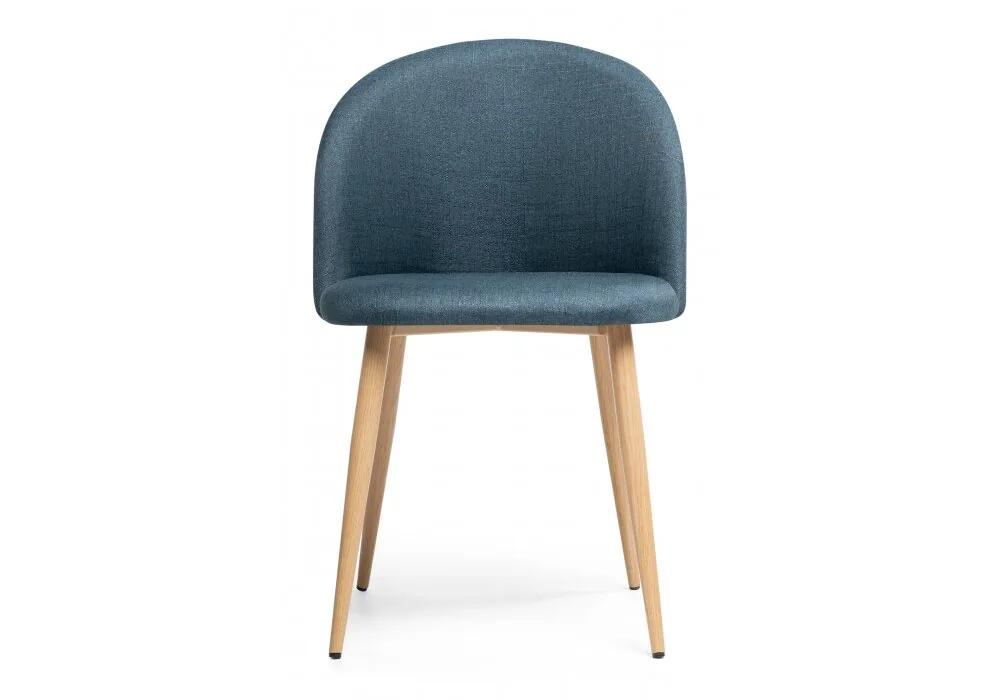 Стул на металлокаркасе Aldo blue/wood.