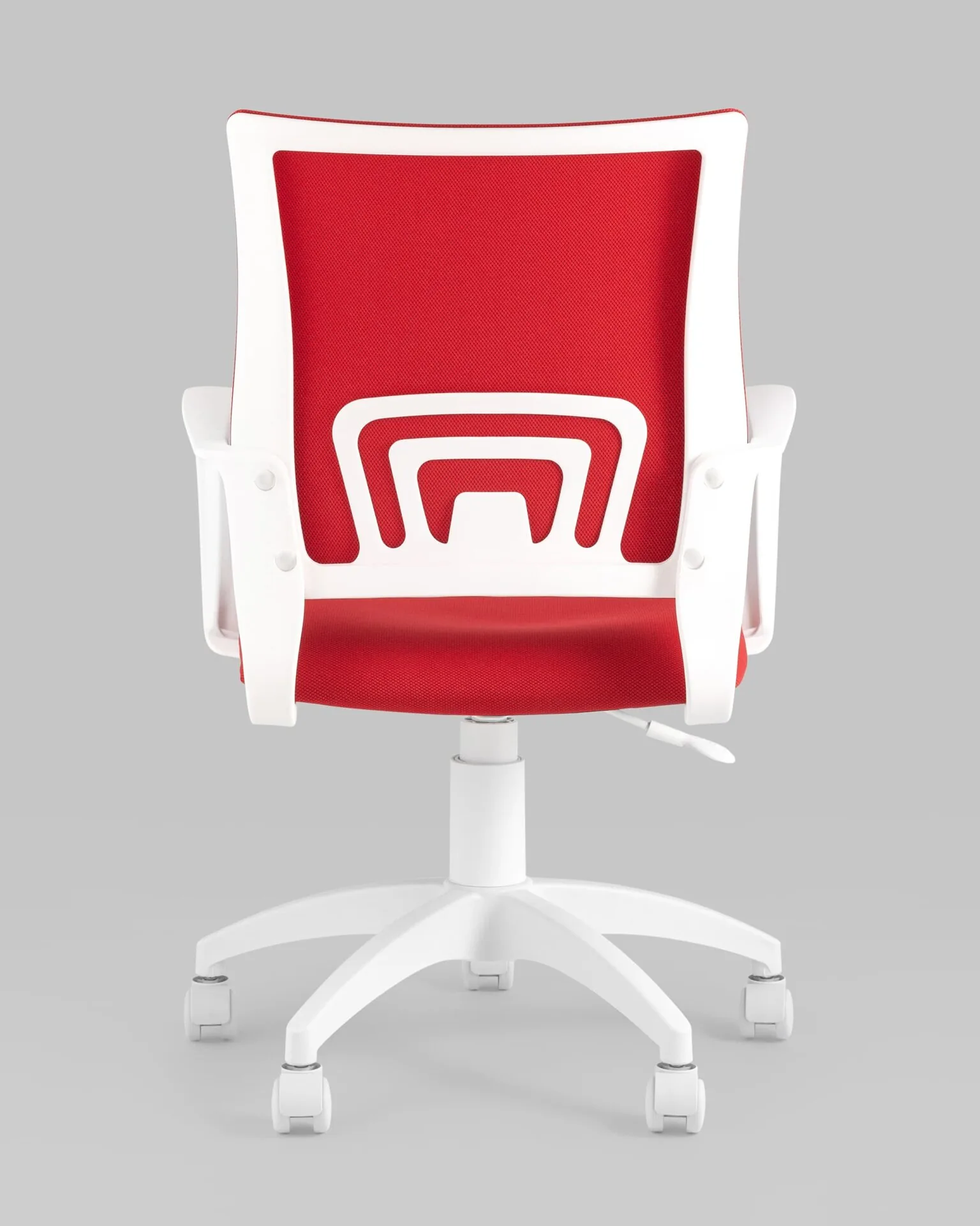 Кресло офисное TopChairs ST-BASIC-W красная ткань крестовина белый пластик.