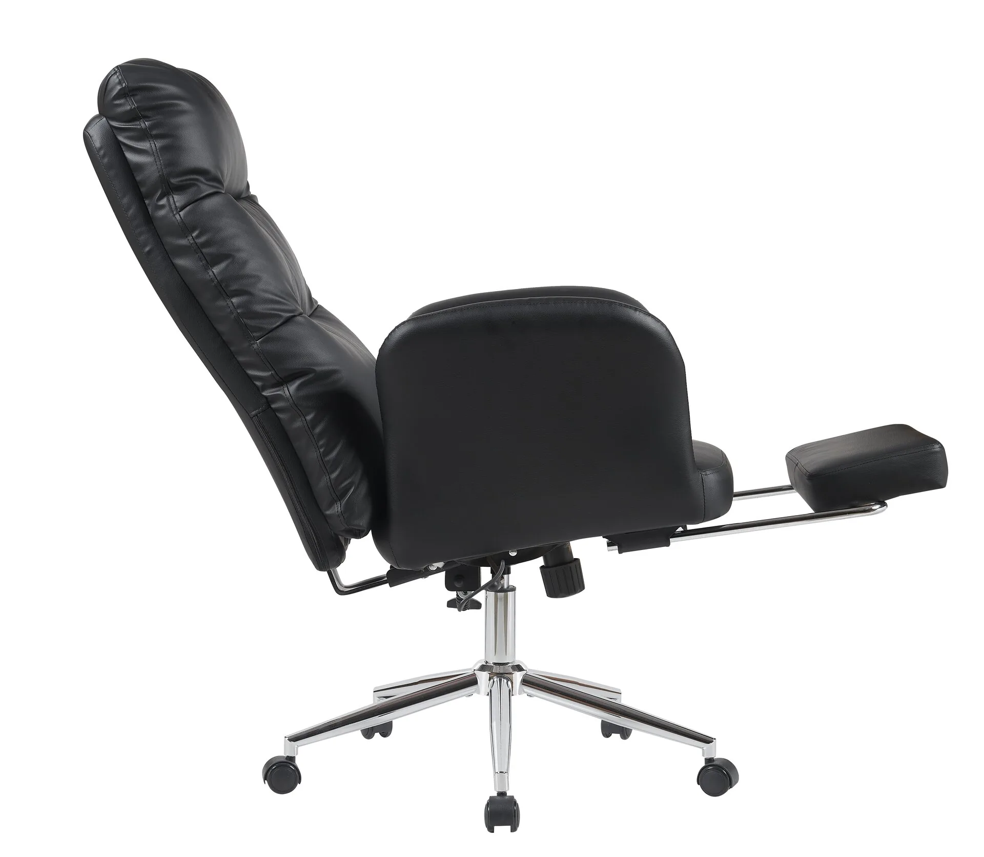 Кресло руководителя TopChairs Solid с оттоманкой черный.