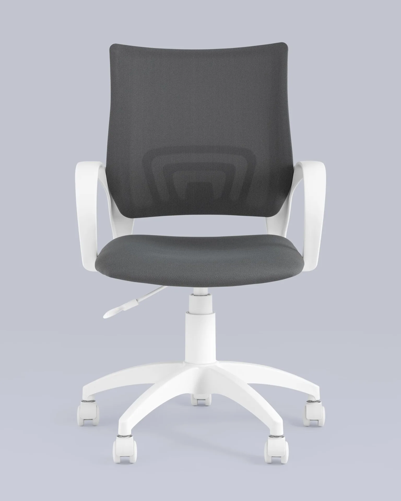 Кресло офисное Topchairs ST-BASIC-W серая ткань крестовина белый пластик.