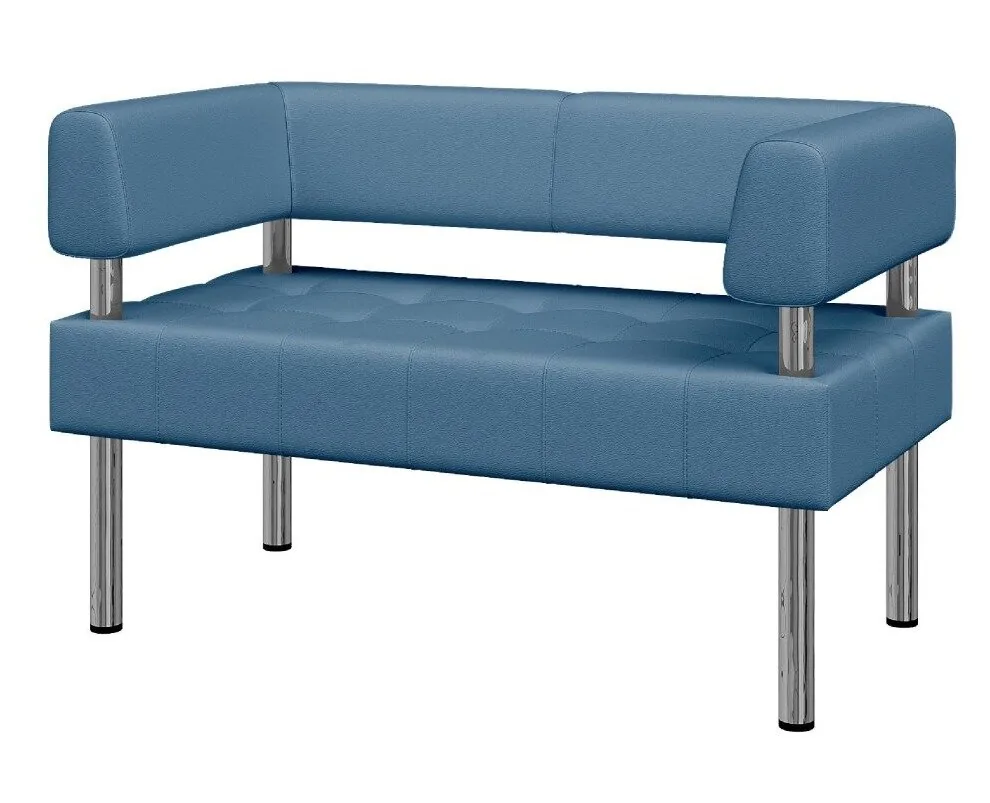 11184 Bu2-2 Бизнес Диван 2-местный кожзам Oregon light blue 1220х620х770
