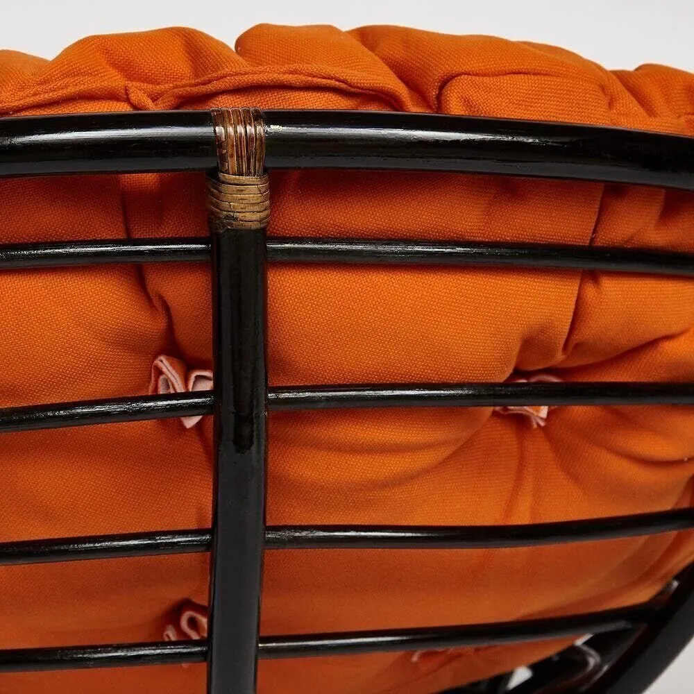 Кресло-качалка PAPASAN/ПАПАСАН w 23/01 B /с подушкой/ Antique brown (античный черно-коричневый)_13750.