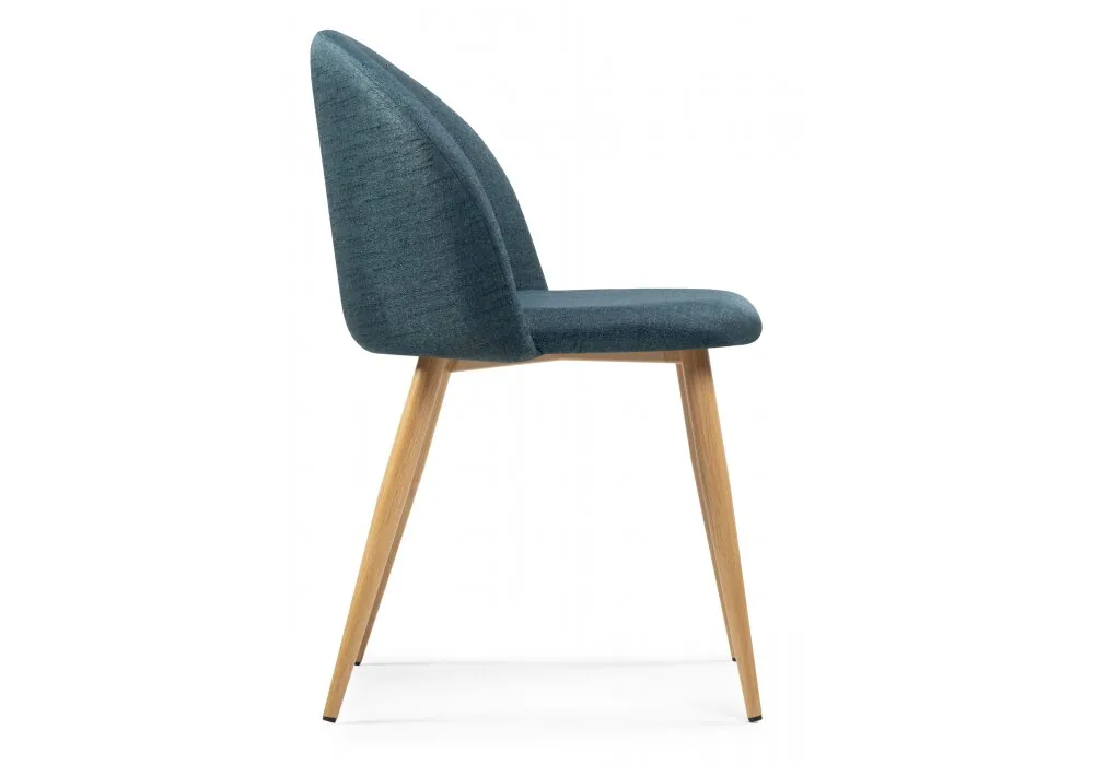 Стул на металлокаркасе Aldo blue/wood.