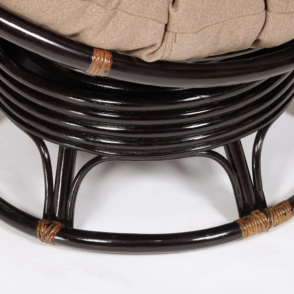 Кресло-качалка PAPASAN/ПАПАСАН w 23/01 B /с подушкой/ Antique brown (античный черно-коричневый)_13758.