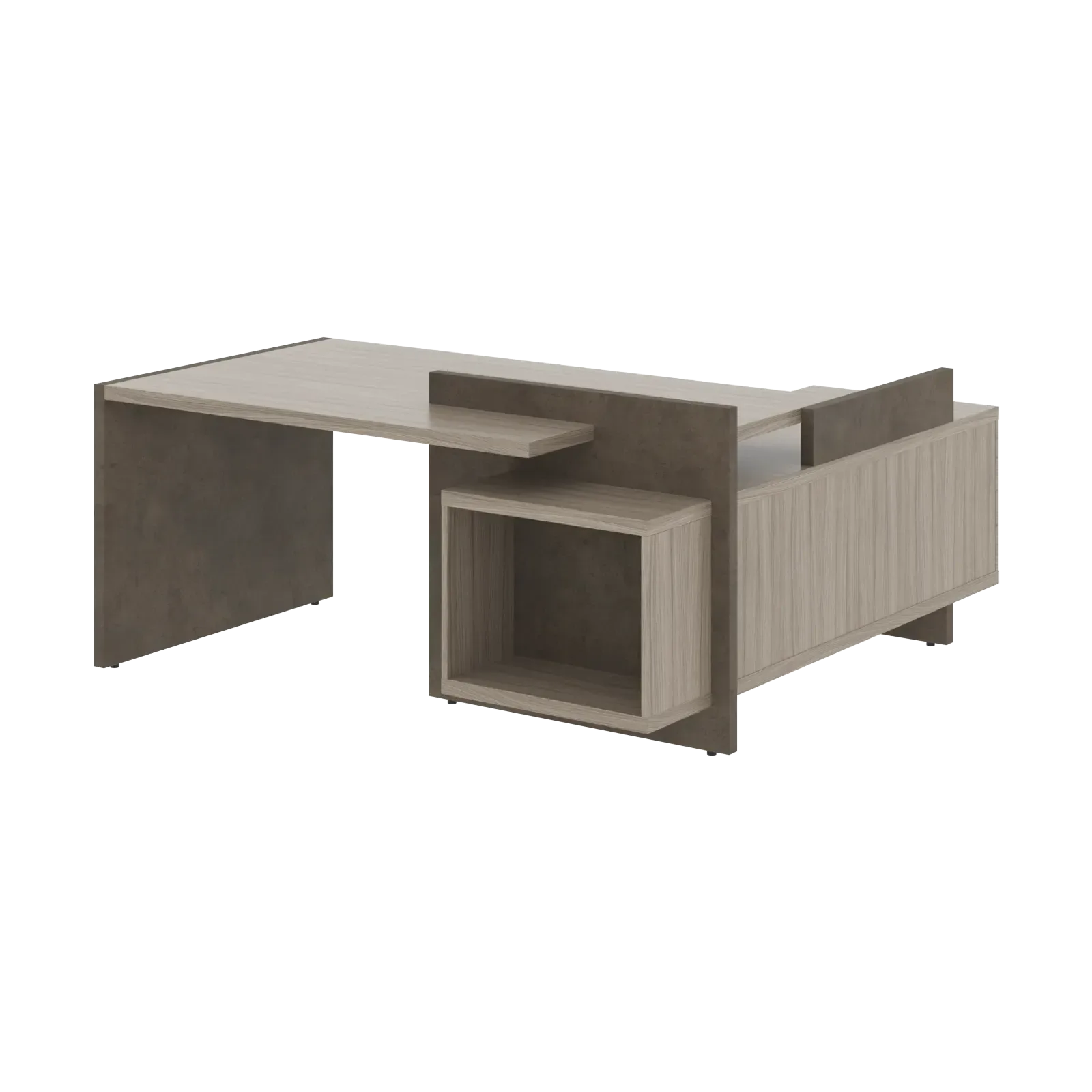 Стол СФ-531221 Дрифтвуд /Бетон чикаго темно-серый 1800х1798х840 WOOD&STONE