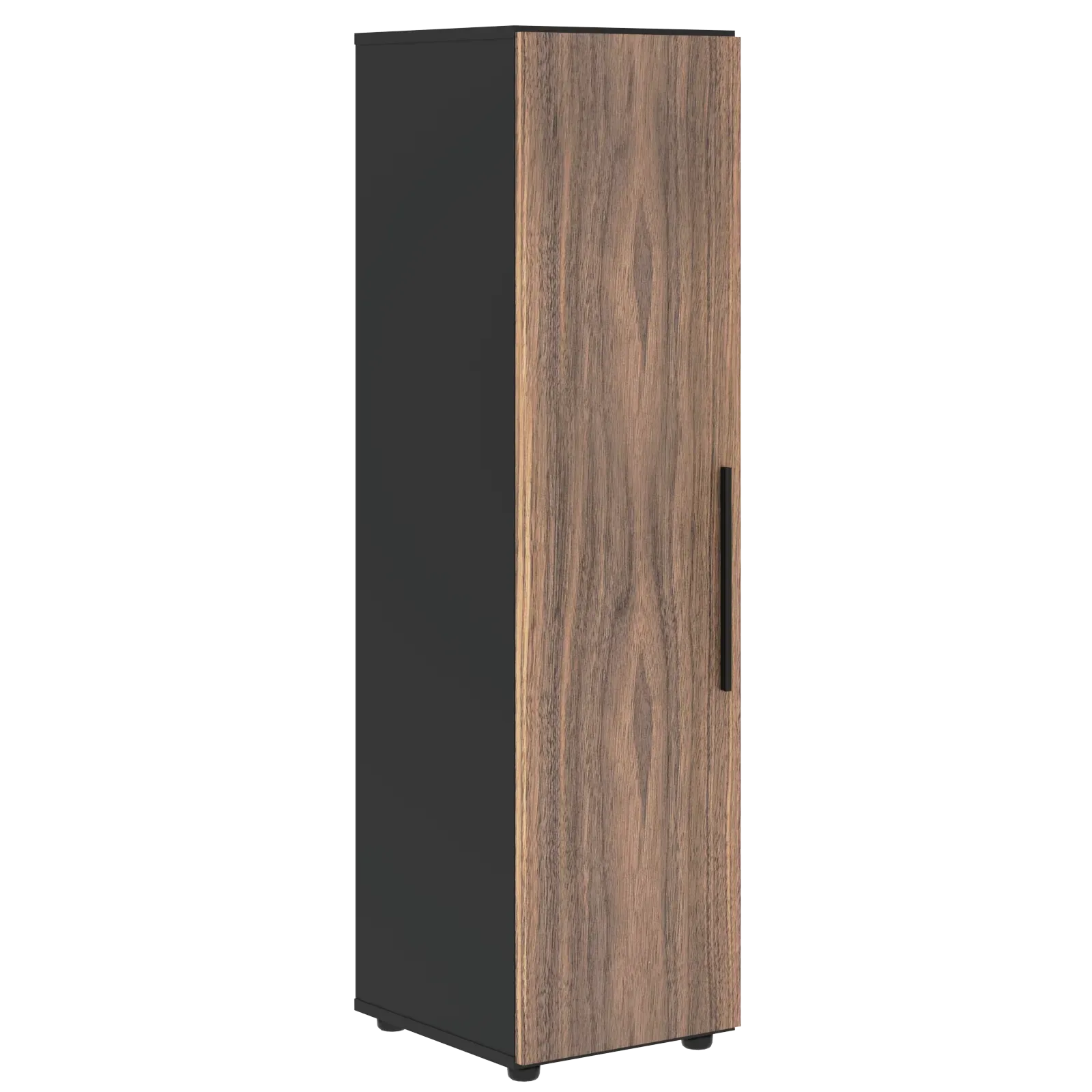 Шкаф средний узкий VRMCS 40.1 Американский орех/Яшма черный 400х430х1517 VELION VENEER