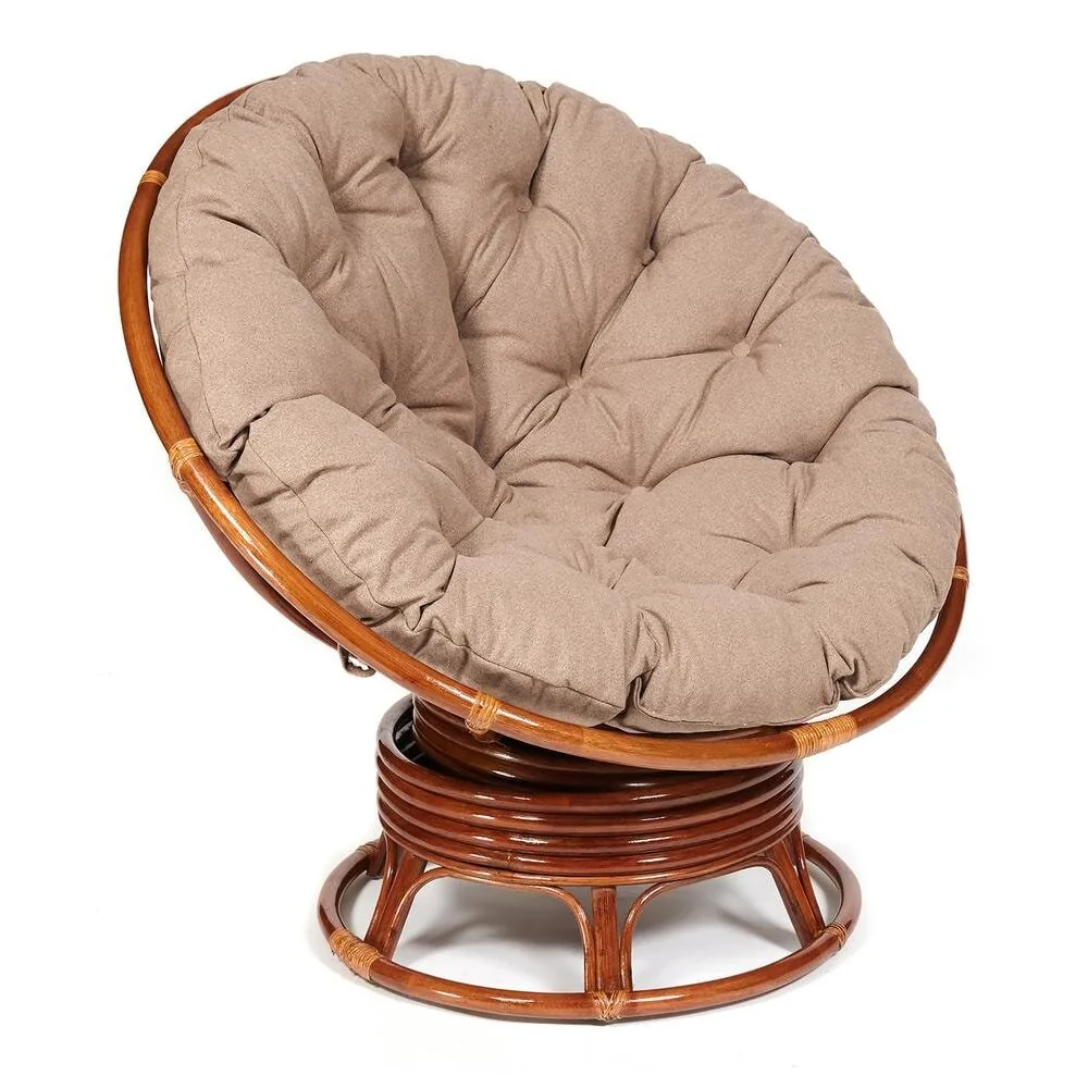 Кресло-качалка PAPASAN/ПАПАСАН w 23/01 B /с подушкой/ Pecan (орех)_13761.