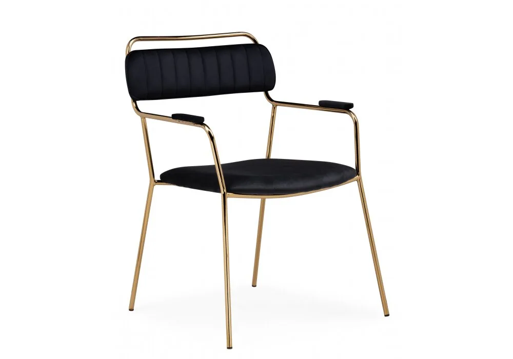 Стул на металлокаркасе Aspen black/gold.