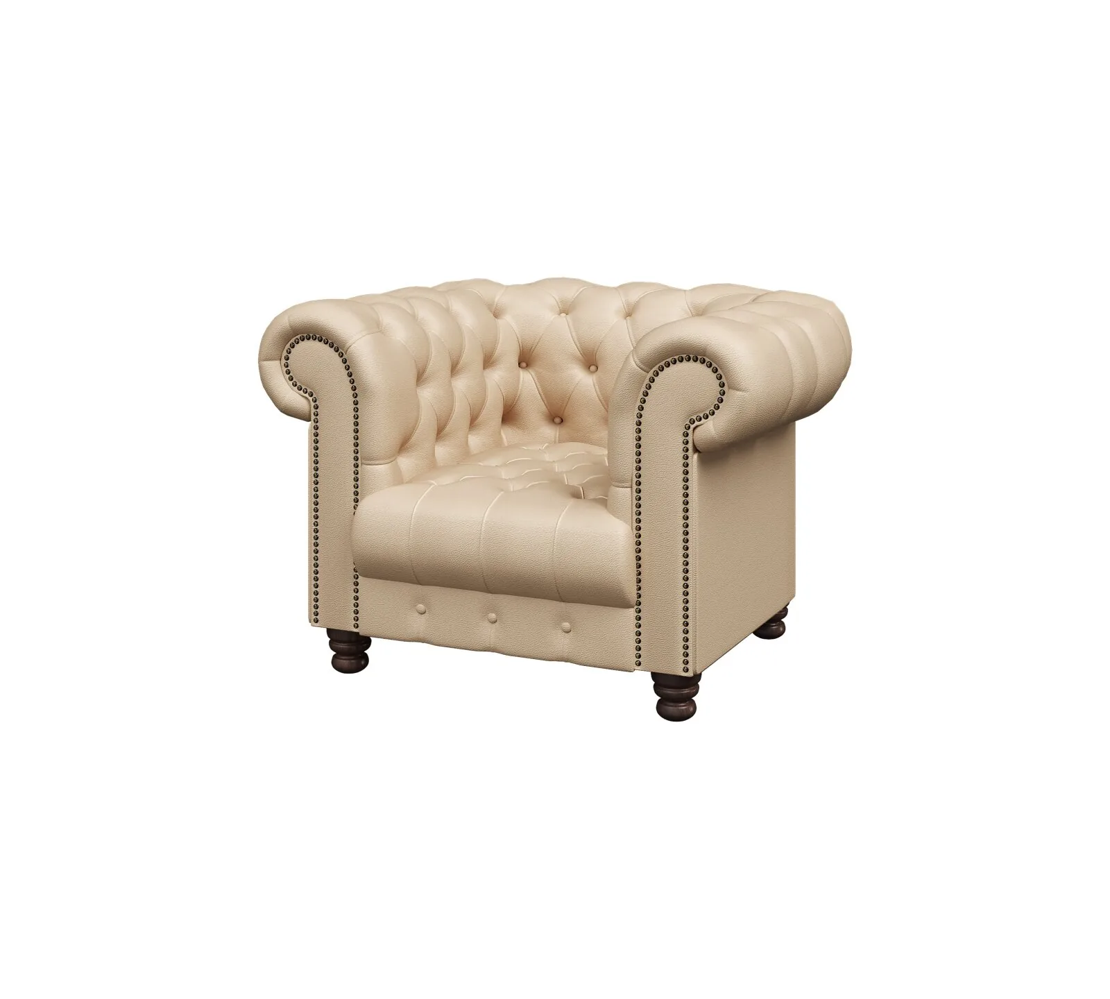 CH1 Кресло Честер, Chester кожа Madras madras_naturale beige 1120х900х730