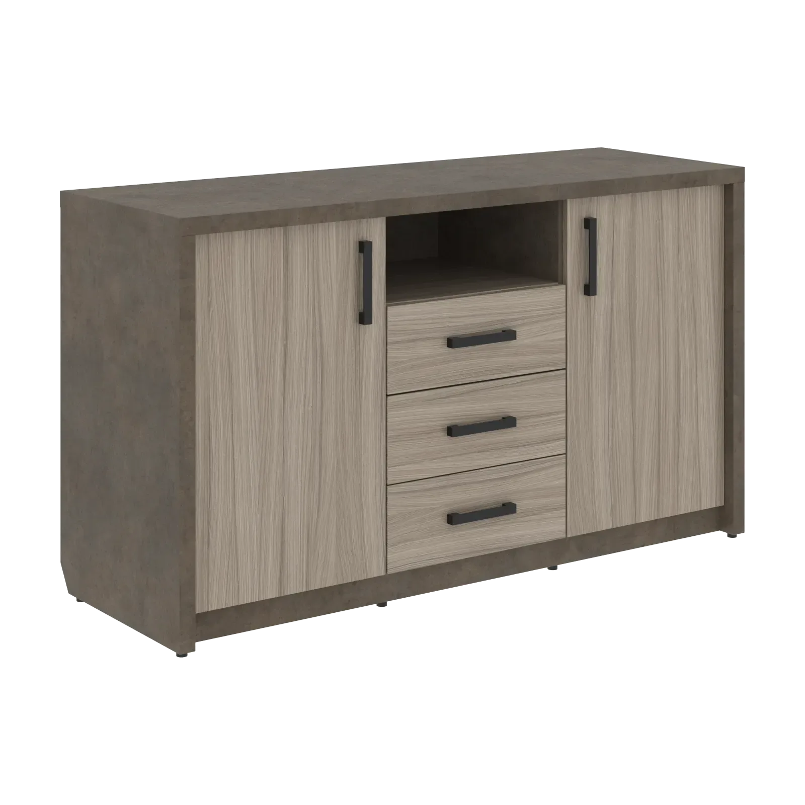 Тумба СФ-532101 Бетон чикаго тем/Дрифтвуд/Графит 1577х547х907 WOOD&STONE