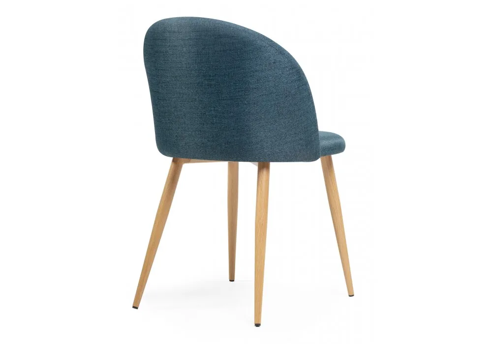Стул на металлокаркасе Aldo blue/wood.