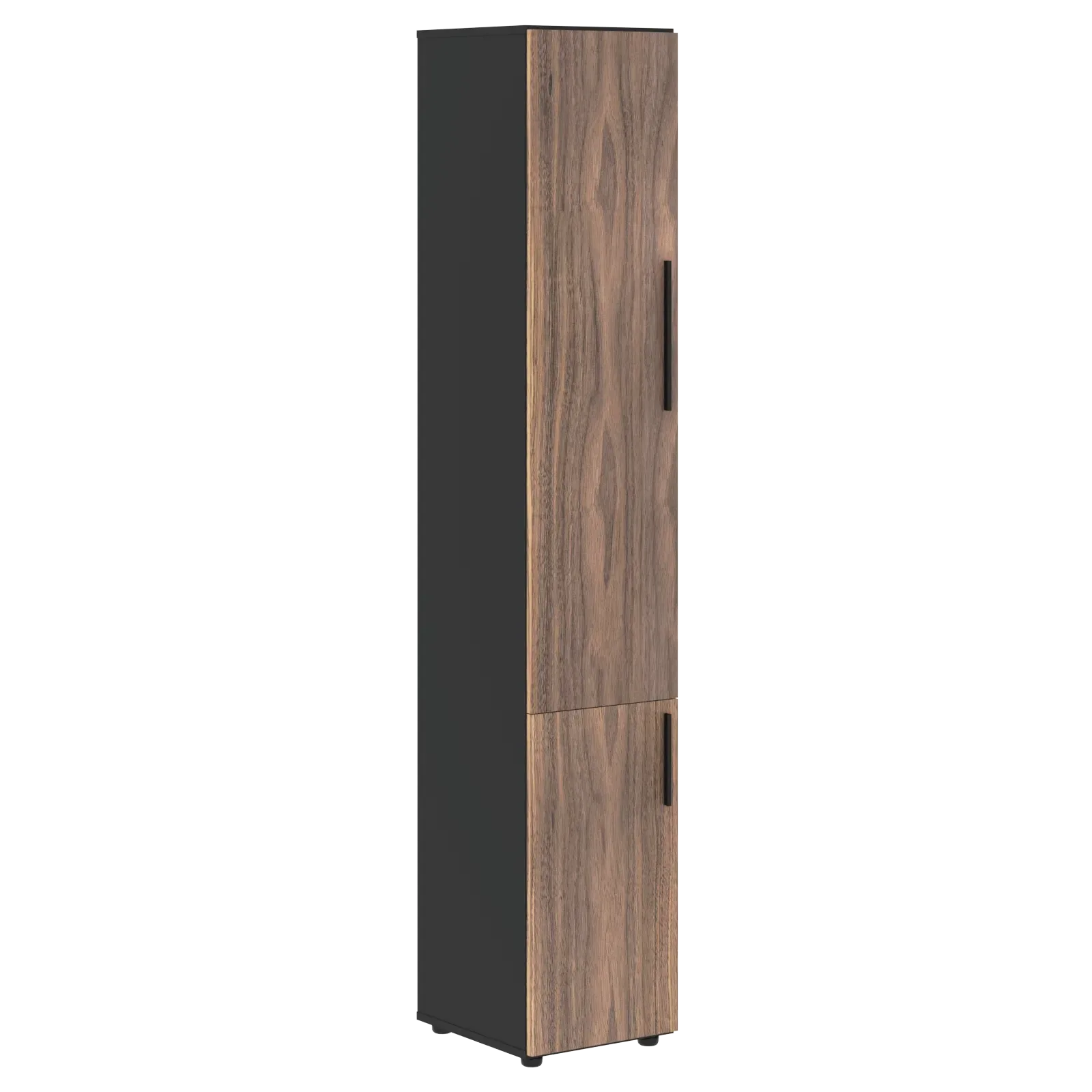 Шкаф высокий узкий VRHCS 40.3 Американский орех/Яшма черный 400х430х2253 VELION VENEER