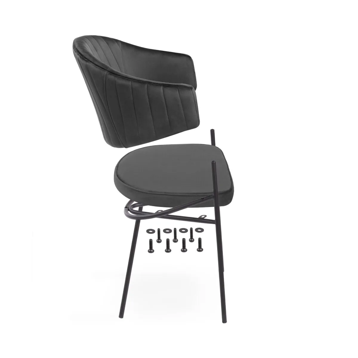Стул на металлокаркасе Kortni dark grey / black 15703
