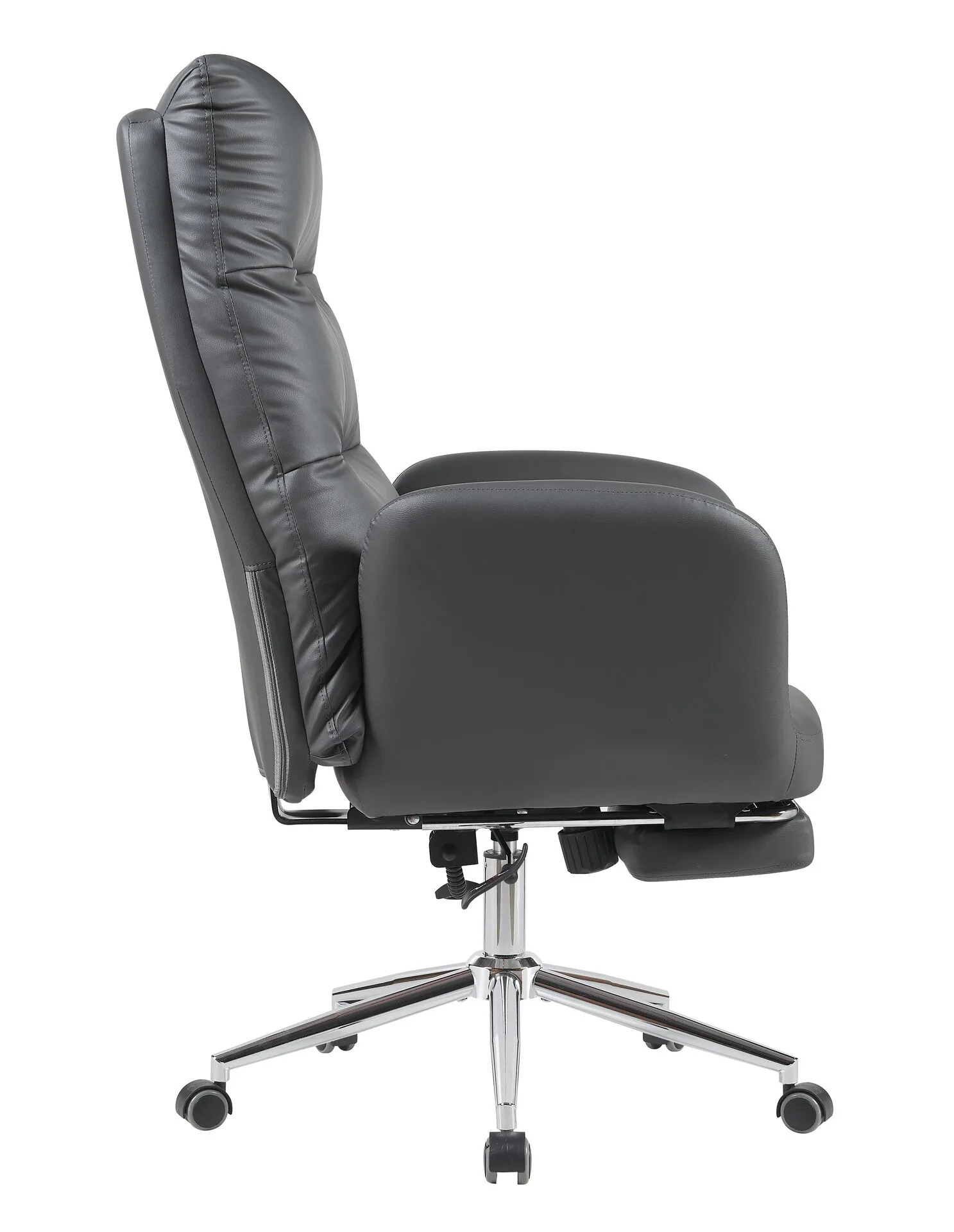 Кресло руководителя TopChairs Solid с оттоманкой серый.