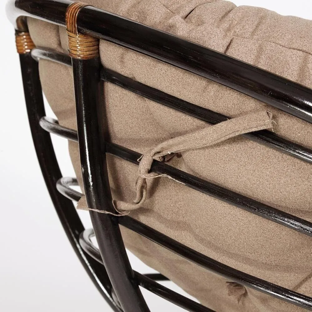Кресло-качалка PAPASAN/ПАПАСАН w 23/01 B /с подушкой/ Antique brown (античный черно-коричневый)_13758.
