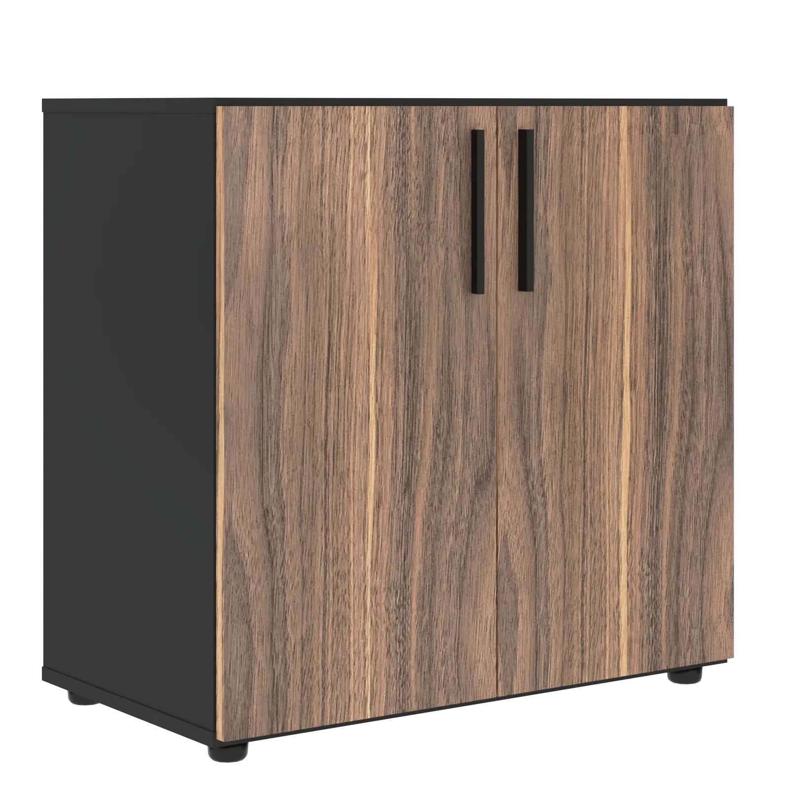 Шкаф низкий широкий VRLCS 80.1 Американский орех/Яшма черный 800х430х781 VELION VENEER