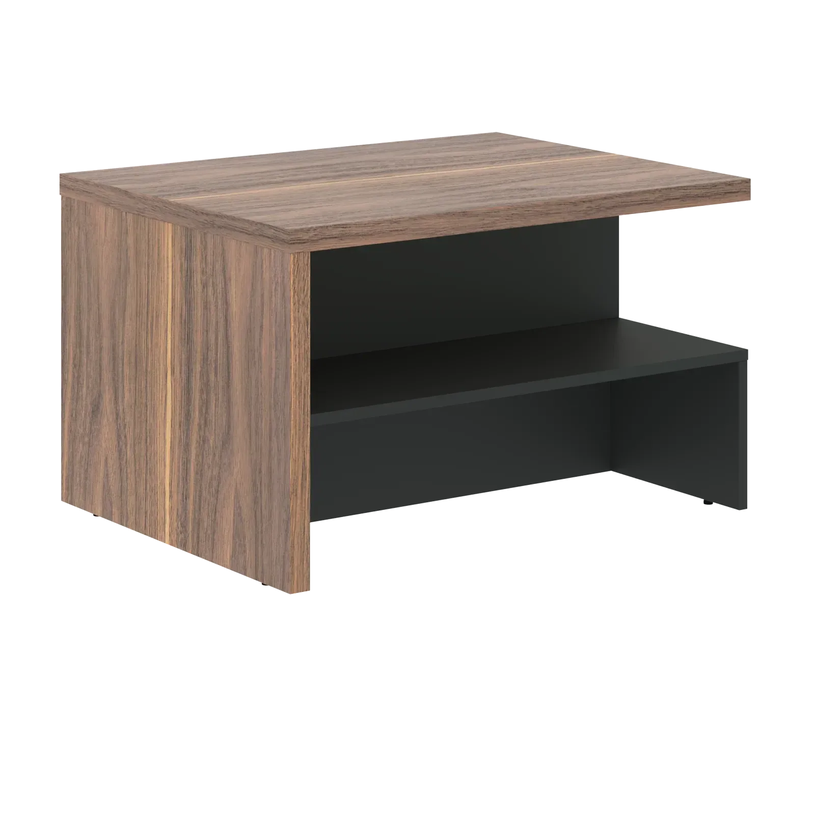 Стол журнальный VRCT 9070 Американский орех/Яшма черный 900х700х550 VELION VENEER