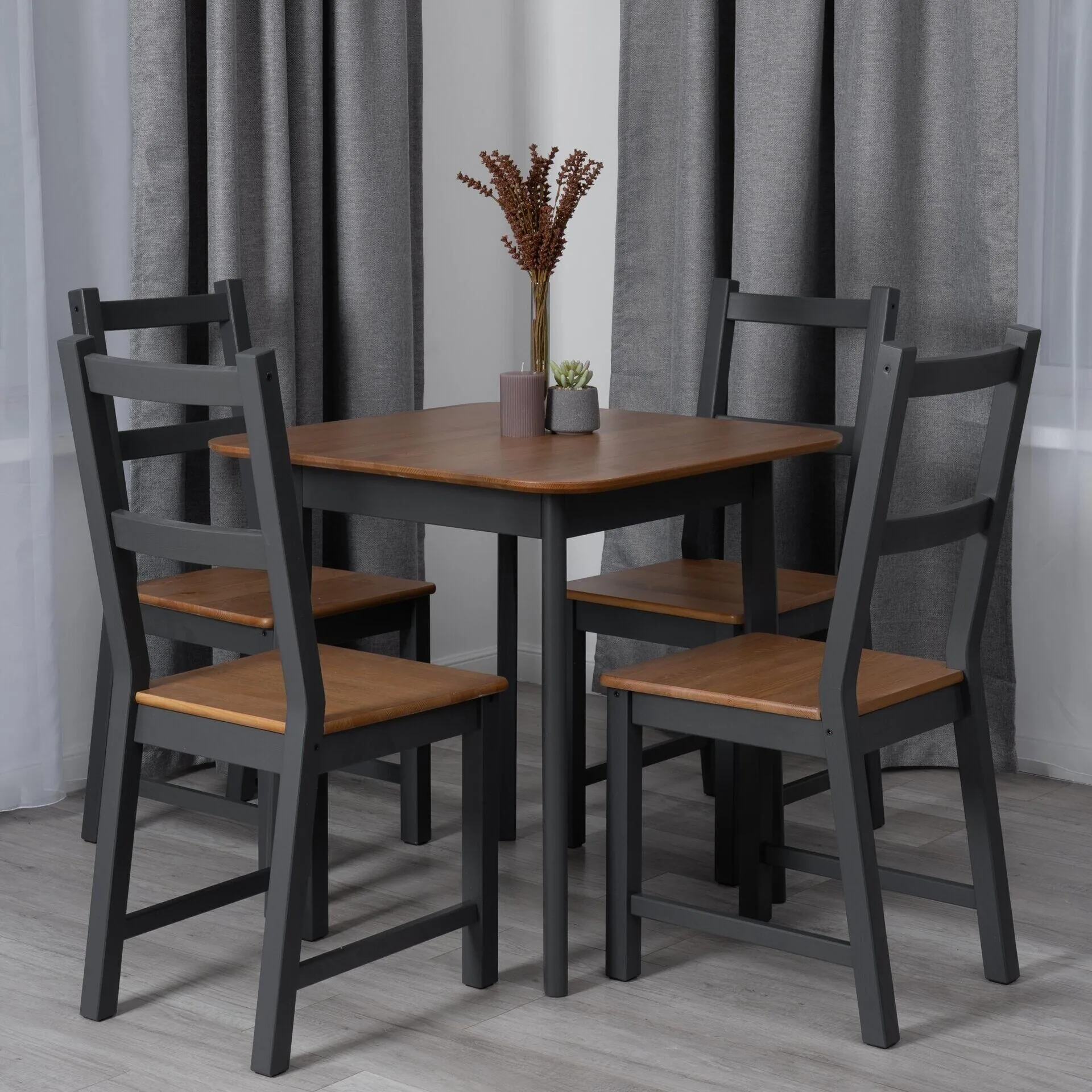 Стол Соната Люкс/ Sonata Lux table, 75х75х75 см антик /графит_25158.