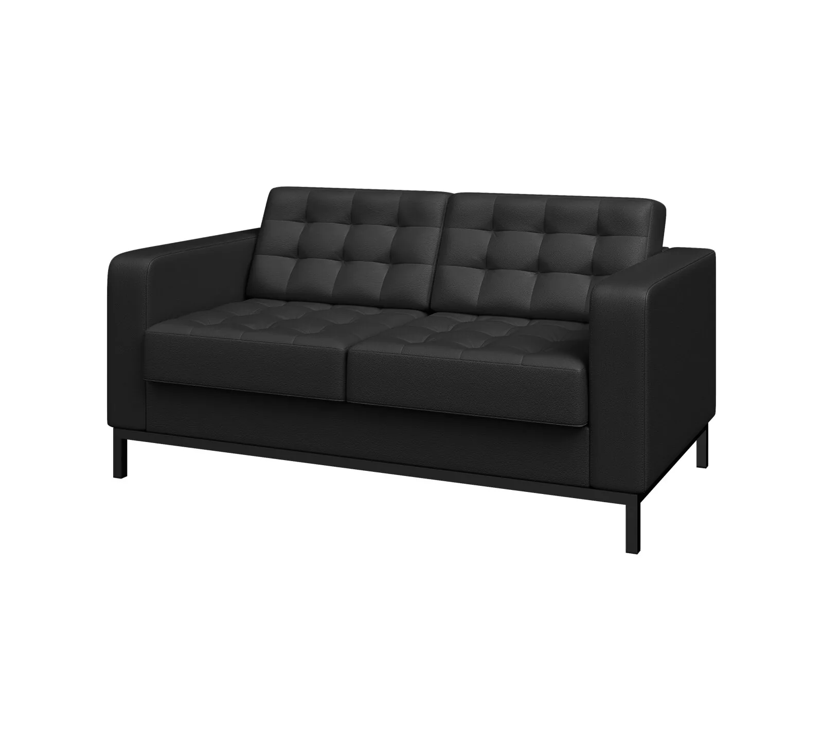 Kos2-2-mk Диван 2-местный МК Космо, Cosmo кожа и компаньон Madras madras_nero black 1600х870х820