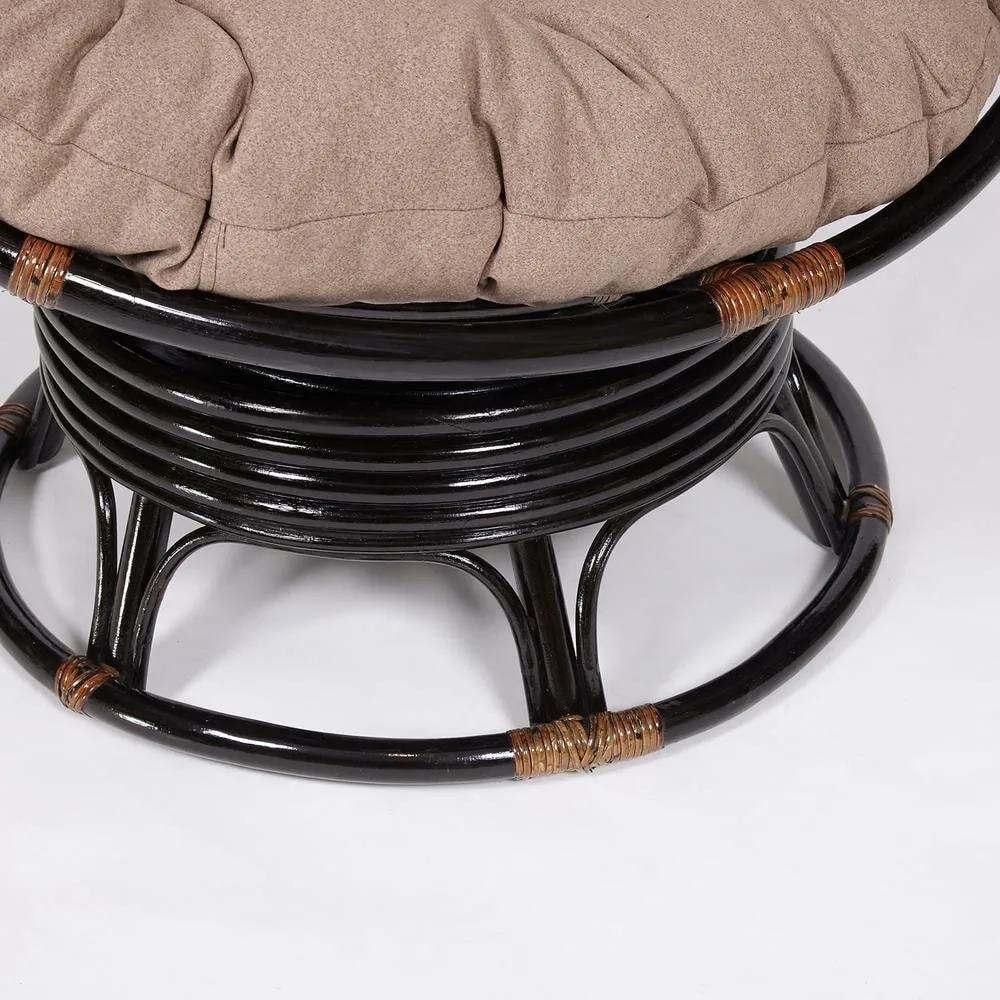 Кресло-качалка PAPASAN/ПАПАСАН w 23/01 B /с подушкой/ Antique brown (античный черно-коричневый)_13758.
