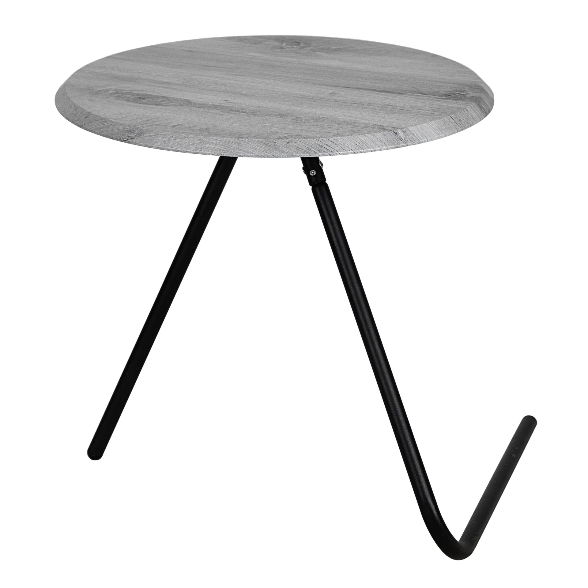 Стол журнальный Дуэт 7 орех гикори grey/черный 500х500х490