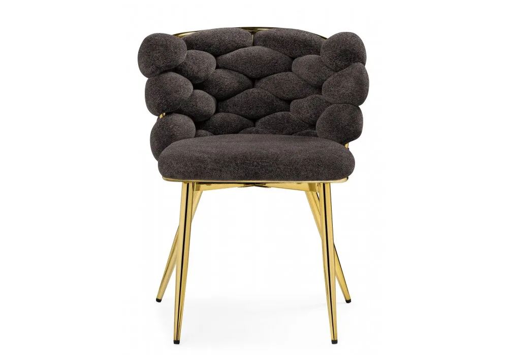 Стул на металлокаркасе на металлокаркасе Rendi gold/ gray.
