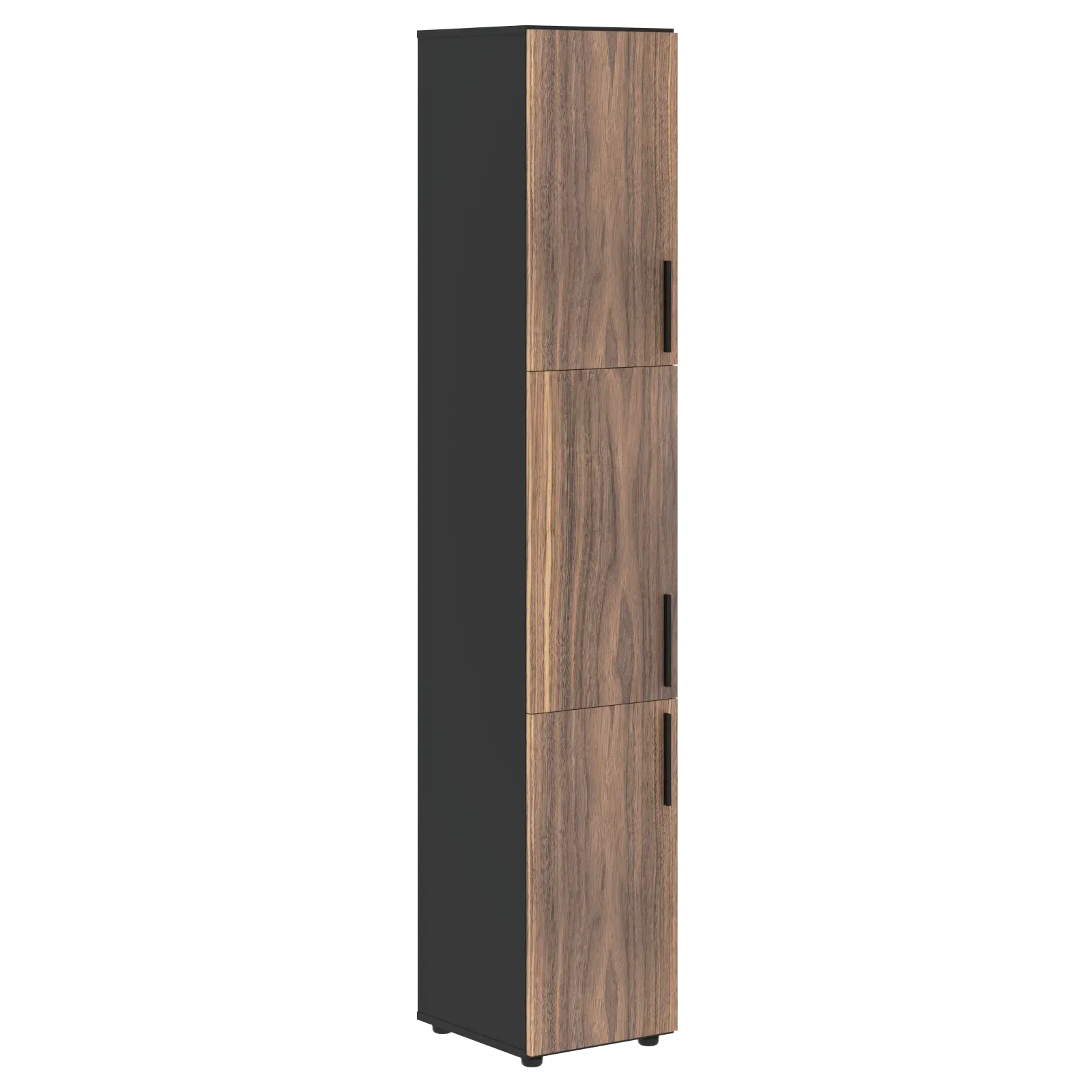 Шкаф высокий узкий VRHCS 40.8 Американский орех/Яшма черный 400х430х2253 VELION VENEER