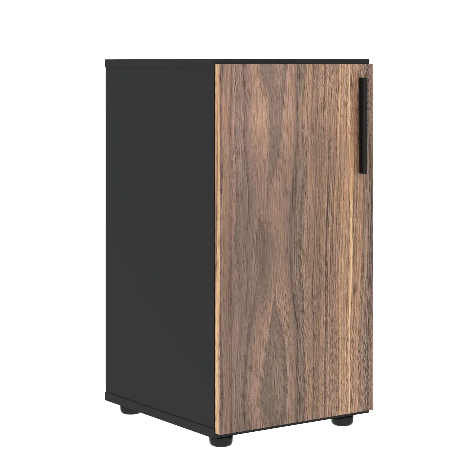 Шкаф низкий узкий VRLCS 40.1 Американский орех/Яшма черный 400х430х781 VELION VENEER