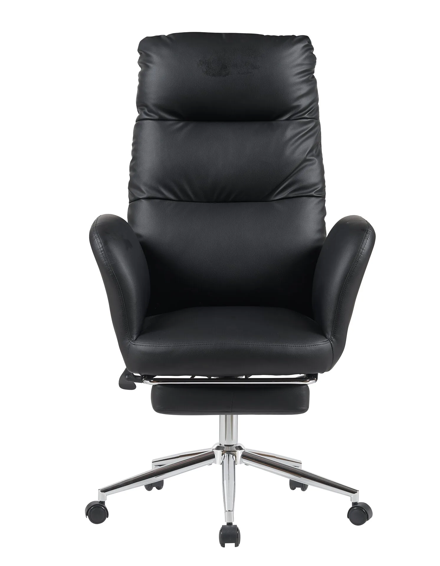 Кресло руководителя TopChairs Solid с оттоманкой черный.