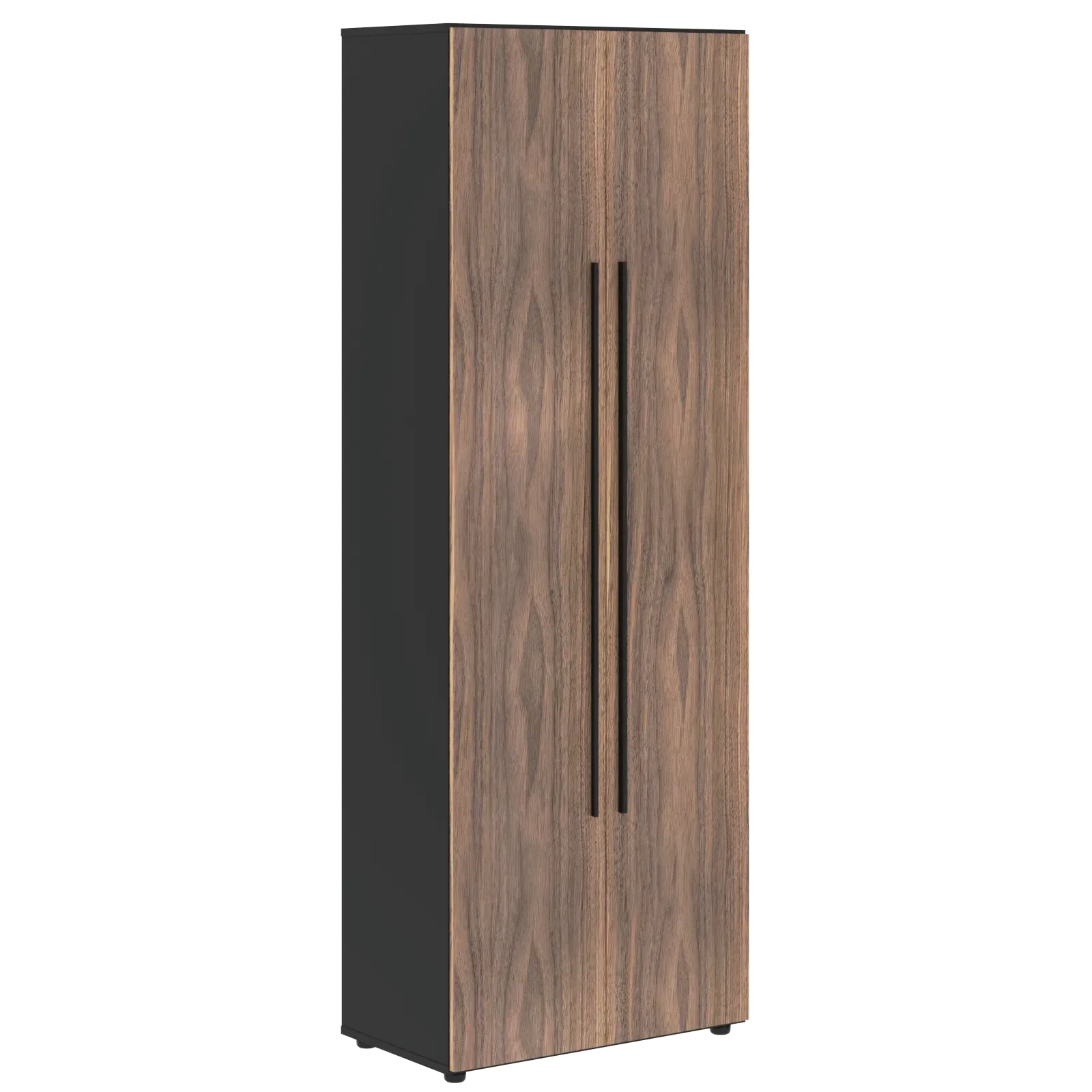 Шкаф для одежды VRWCS 80.1 Американский орех/Яшма черный 800х430х2253 VELION VENEER