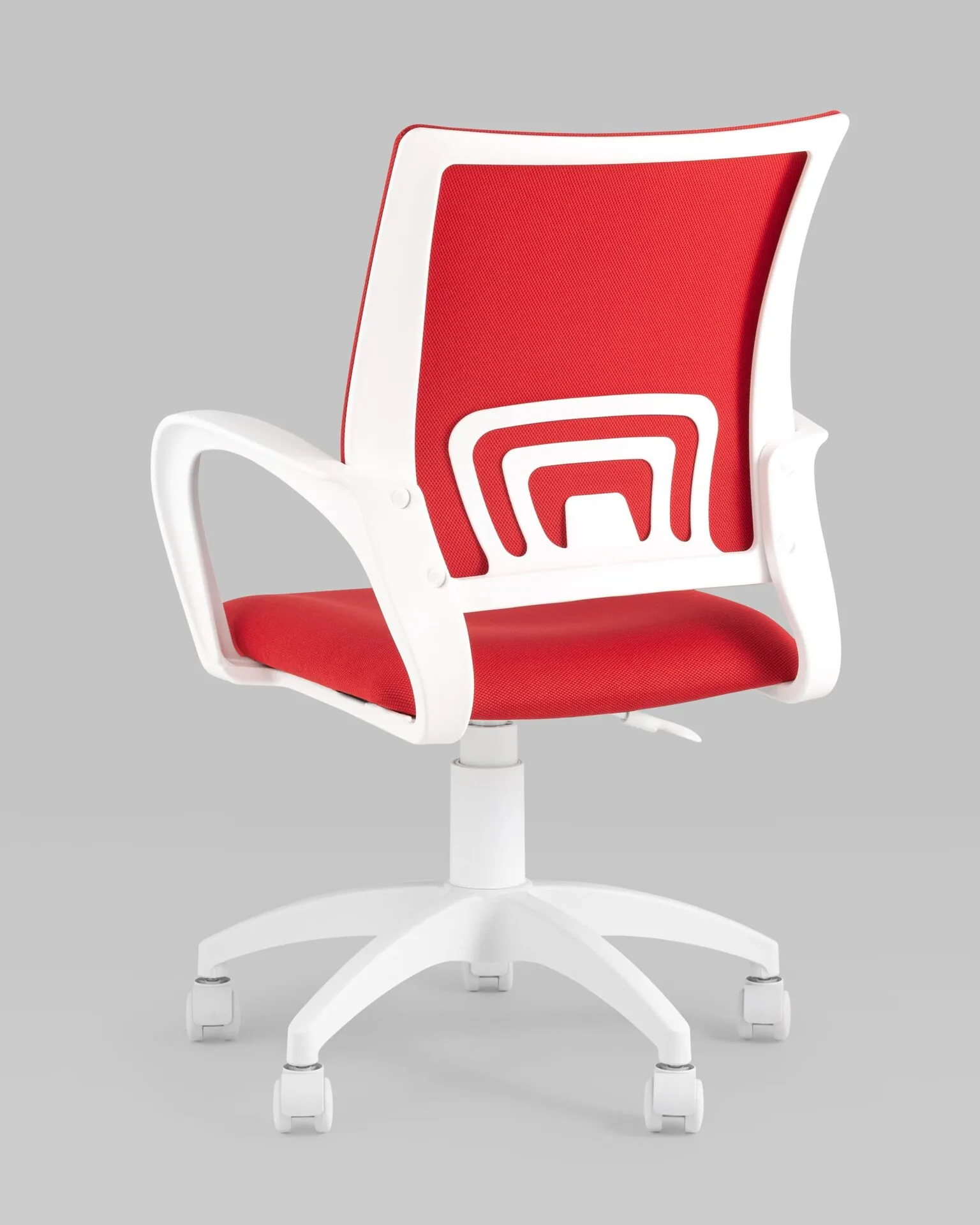 Кресло офисное TopChairs ST-BASIC-W красная ткань крестовина белый пластик.