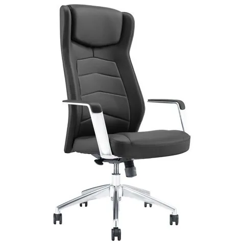 Кресло BRABIX PREMIUM "Viking EX-759", синхромеханизм, алюминий, натуральная кожа, черное, 532933