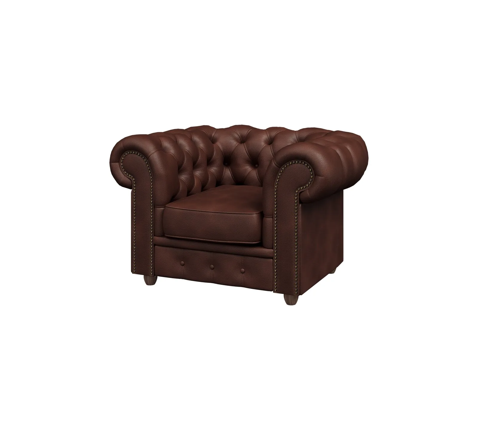 ChL1 Кресло Честер-Люкс, Chester-Lux кожа и компаньон Madras madras_echil_kelato brown 1180х950х760