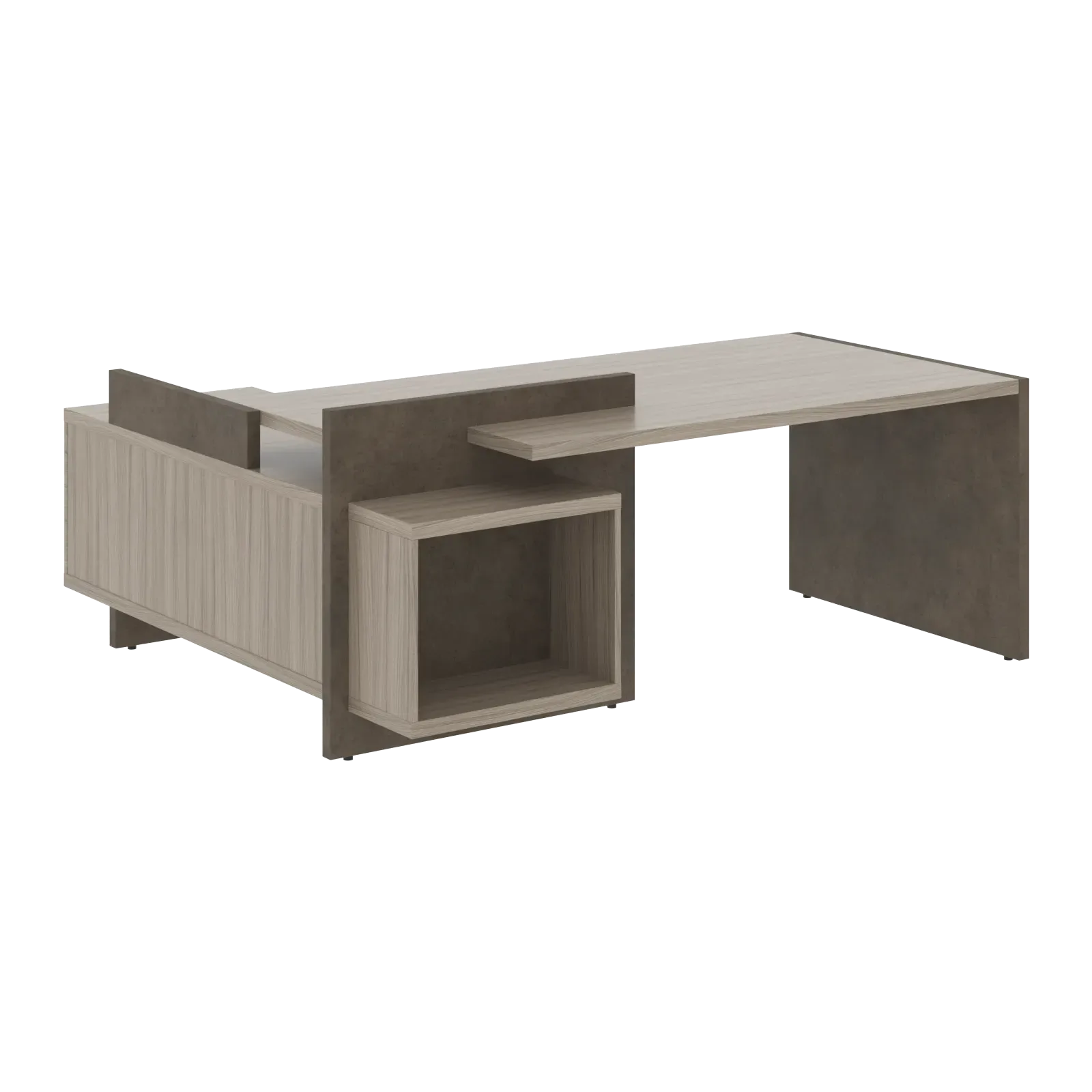 Стол СФ-531212 Дрифтвуд /Бетон чикаго темно-серый 2000х1798х840 WOOD&STONE