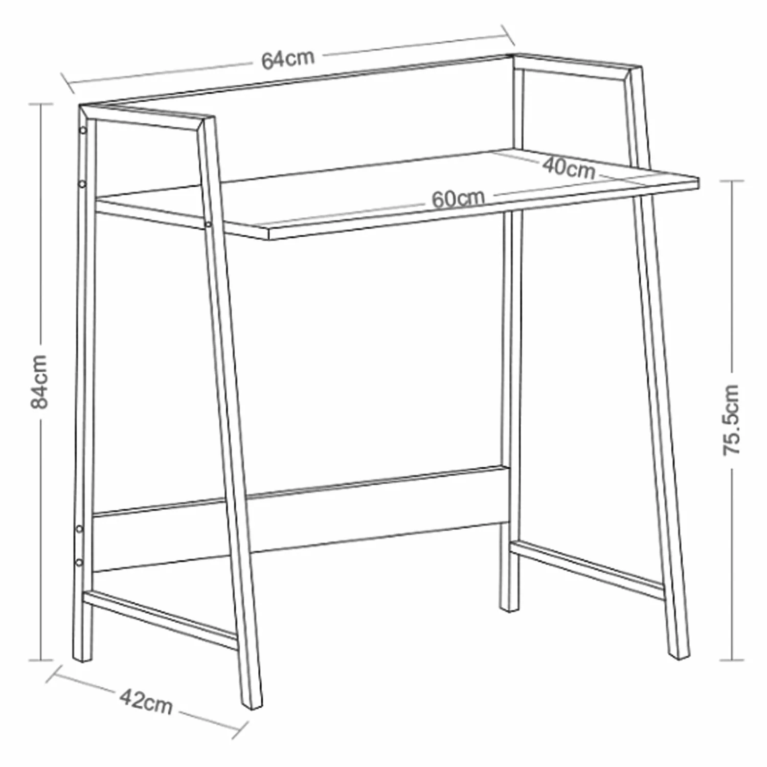 Стол на металлокаркасе BRABIX "LOFT CD-003", 640х420х840 мм, цвет дуб антик, 641216