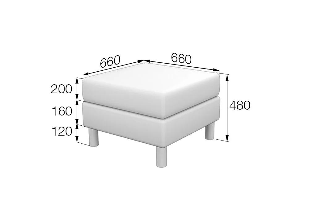 Пуф Домино, Domino Dm-P1 ecotex_3020 light blue 660*480*660h