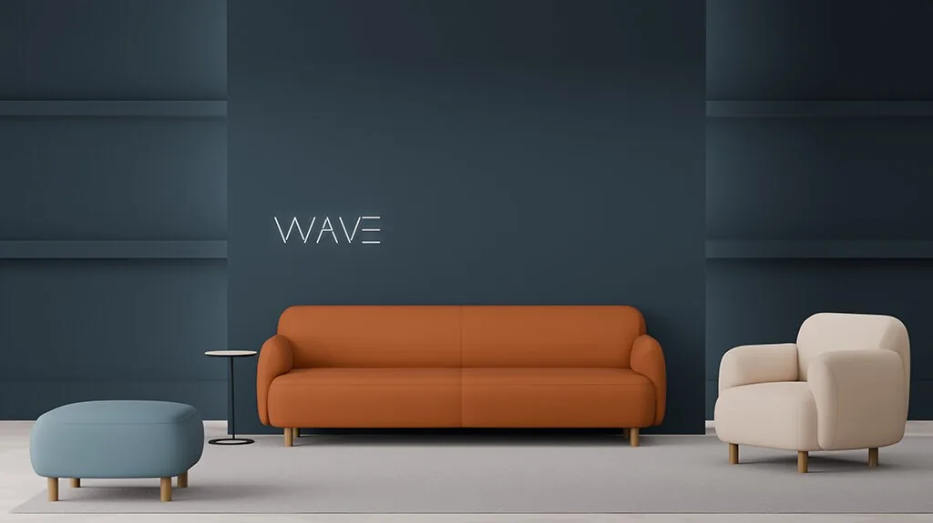 Диван ВЕЙВ (WAVE) Кресло-пуф без подлокотников 680х790х740h натур. кожа