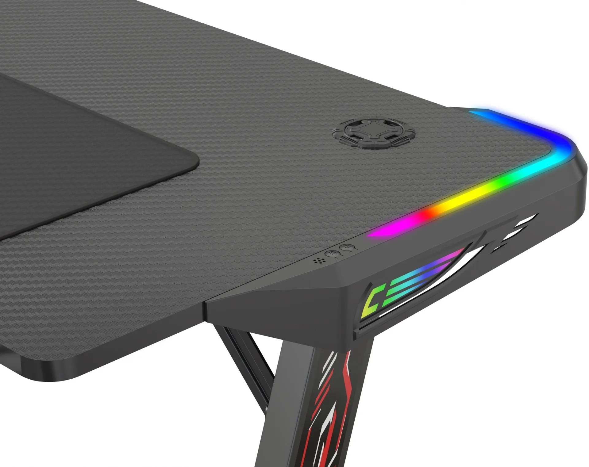 Стол игровой Cactus CS-GTZ-BK-RGB столешница ДСП черный каркас черный 127x76x63.5см