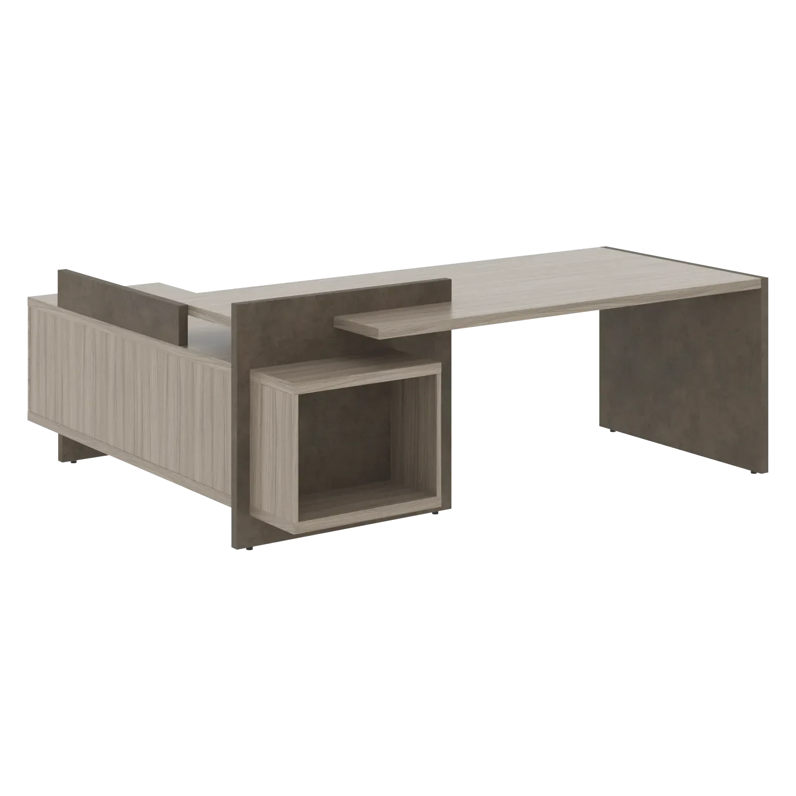 Стол СФ-531202 Дрифтвуд /Бетон чикаго темно-серый 2200х1996х840 WOOD&STONE