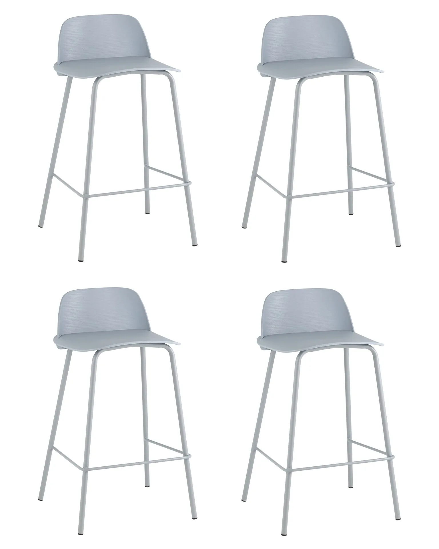 Стул полубарный Mist серо-голубой пластик металл 4 шт