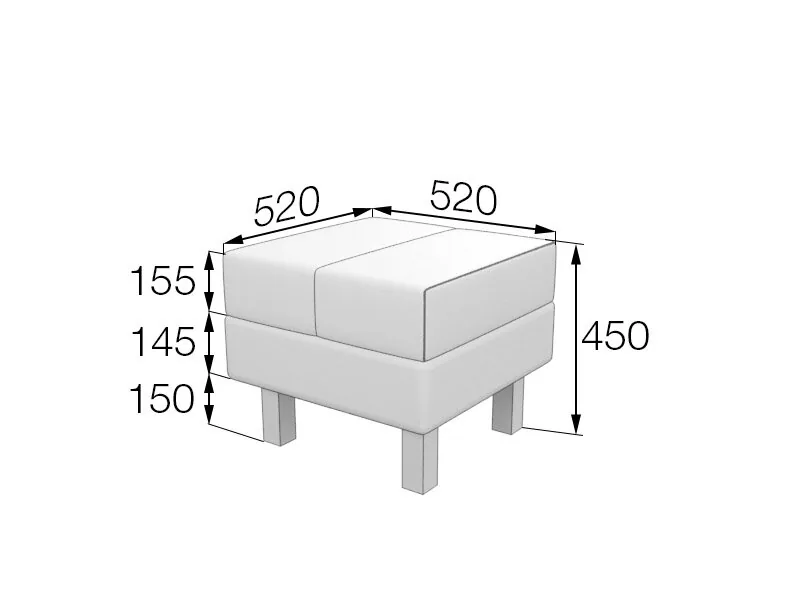 FL-b11 Пуф Флагман, Flagman 520х520х450_FL-b11