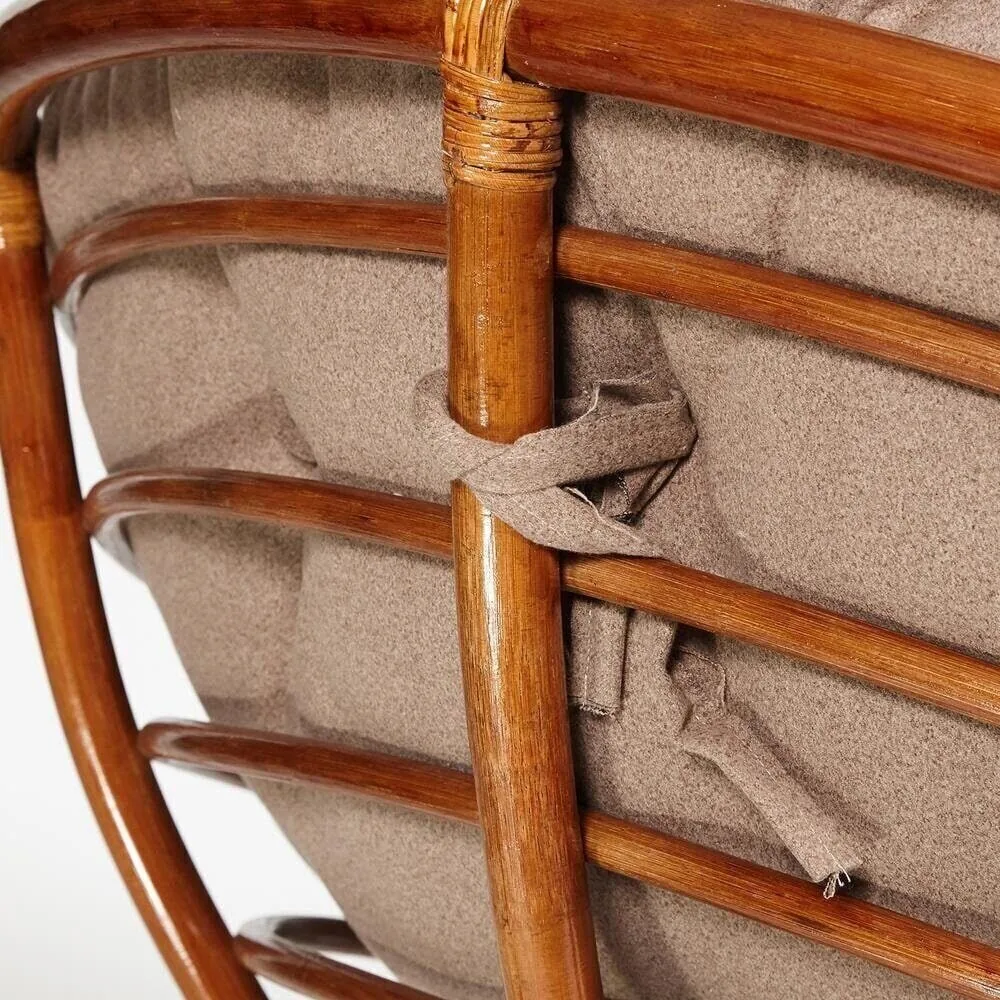 Кресло-качалка PAPASAN/ПАПАСАН w 23/01 B /с подушкой/ Pecan (орех)_13761.