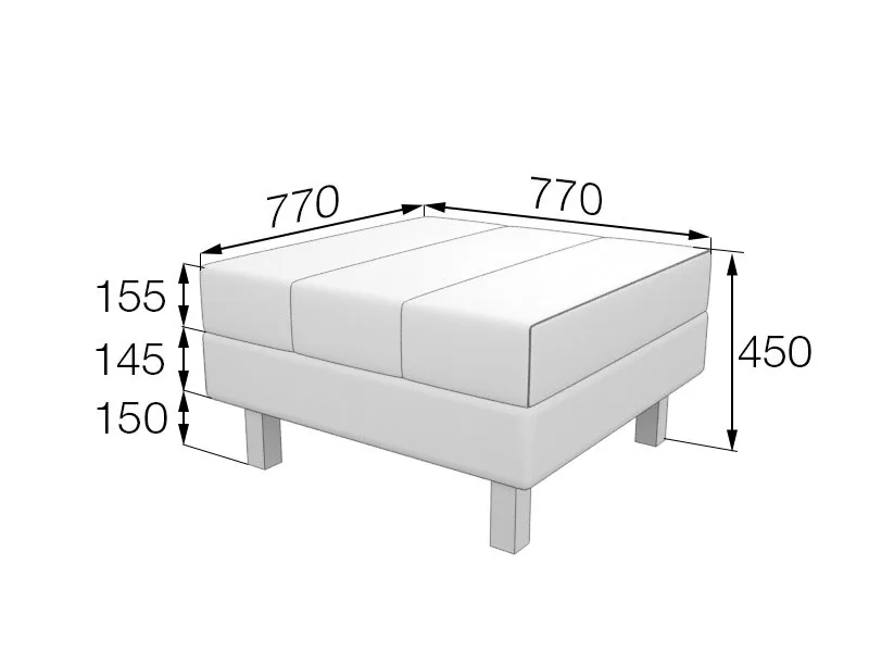 FL-b12 Пуф Флагман, Flagman 770х770х450_FL-b12