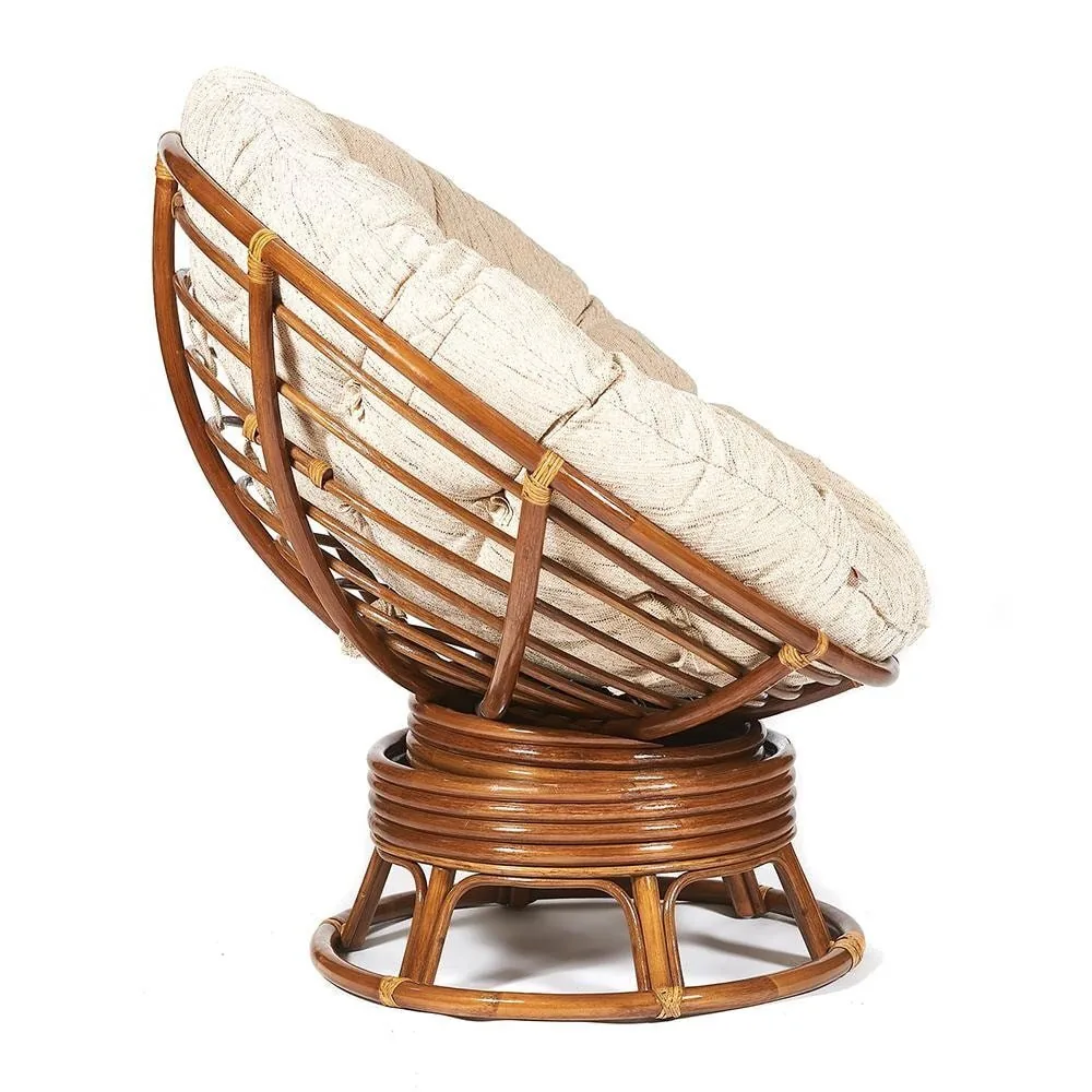 Кресло-качалка PAPASAN/ПАПАСАН w 23/01 B /с подушкой/ Pecan (орех)_12626.