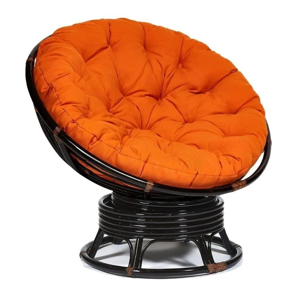 Кресло-качалка PAPASAN/ПАПАСАН w 23/01 B /с подушкой/ Antique brown (античный черно-коричневый)_13750.