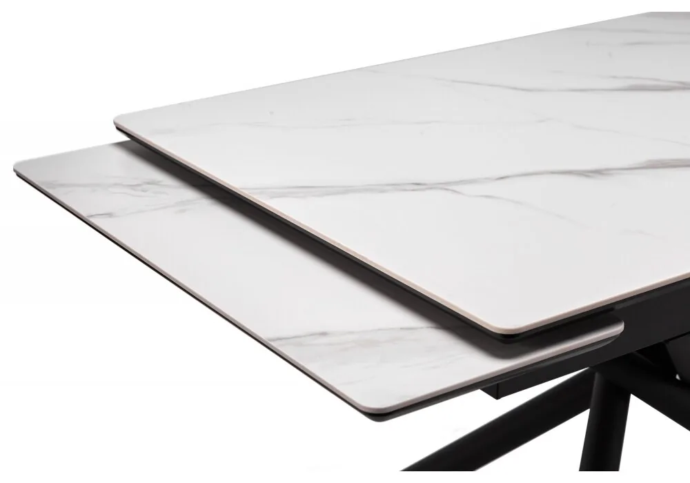 Керамический стол Мэриан 120(180)х80 snow alpin white / черный 625715