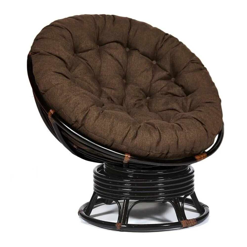Кресло-качалка PAPASAN/ПАПАСАН w 23/01 B /с подушкой/ Antique brown (античный черно-коричневый)_13746.