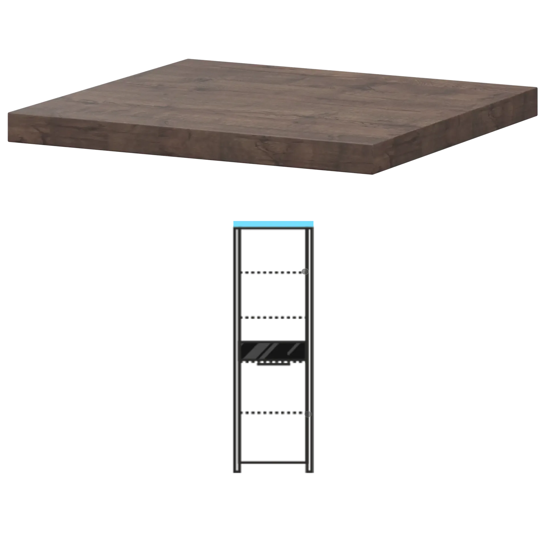 Топ КТ-70.38 Дуб апрель 468x440x38 Акцент