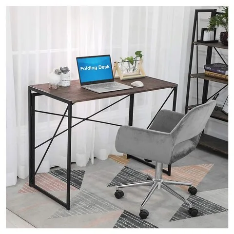 Стол на металлокаркасе BRABIX "LOFT CD-002", 1000х500х750 мм, складной, цвет морёный дуб, 641212