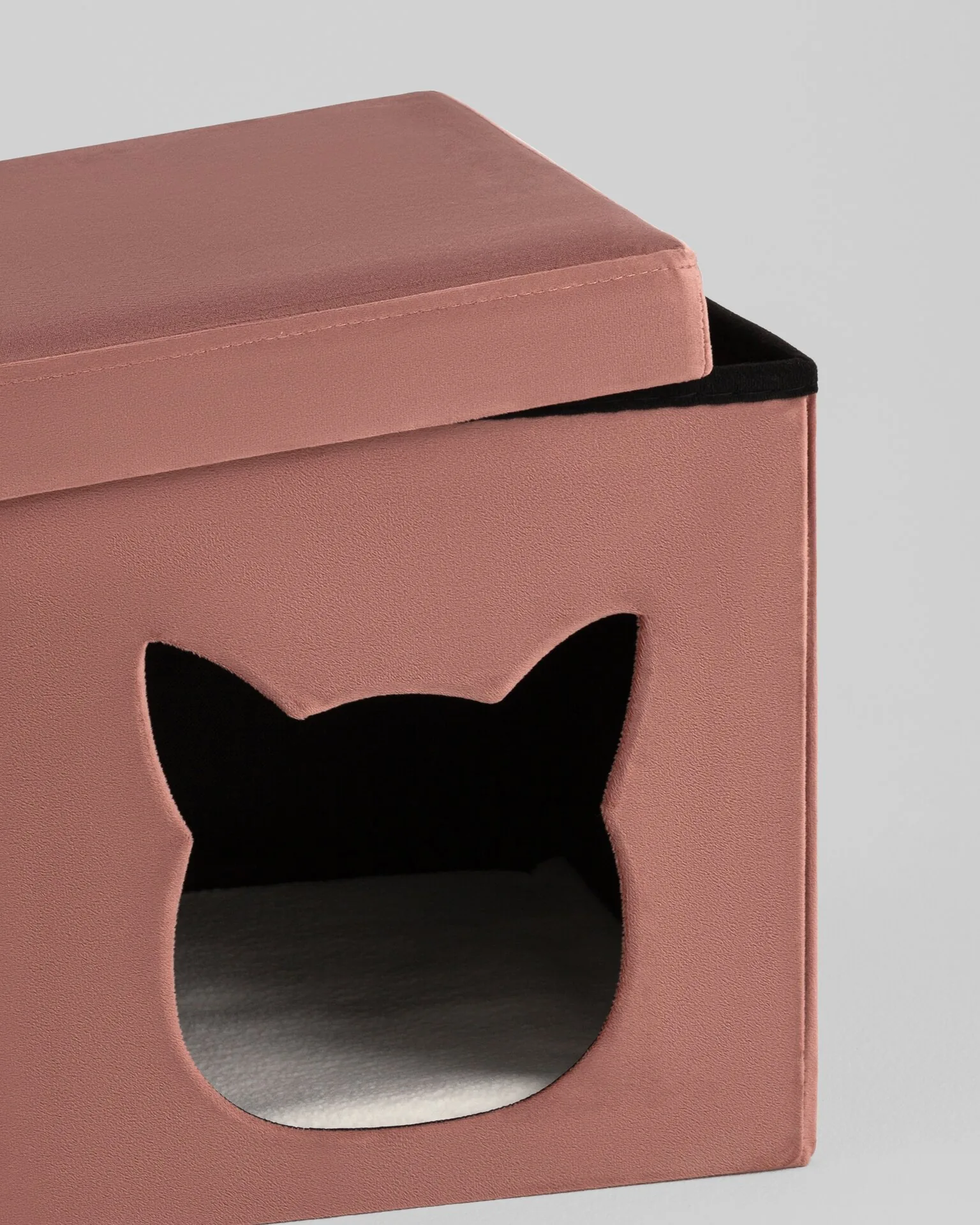 Пуф складной с ящиком Store Pet розовый.